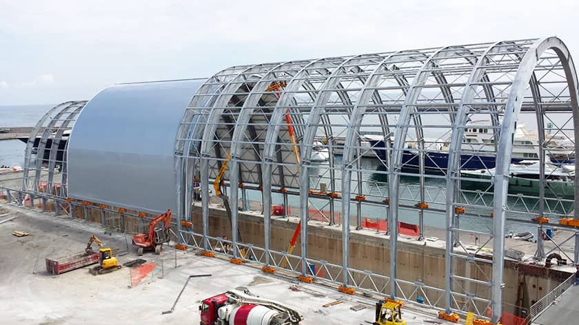 Strutture copertura mobile bacino navale